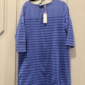 Vineyard Vines Blue Striped Midi Dress XL